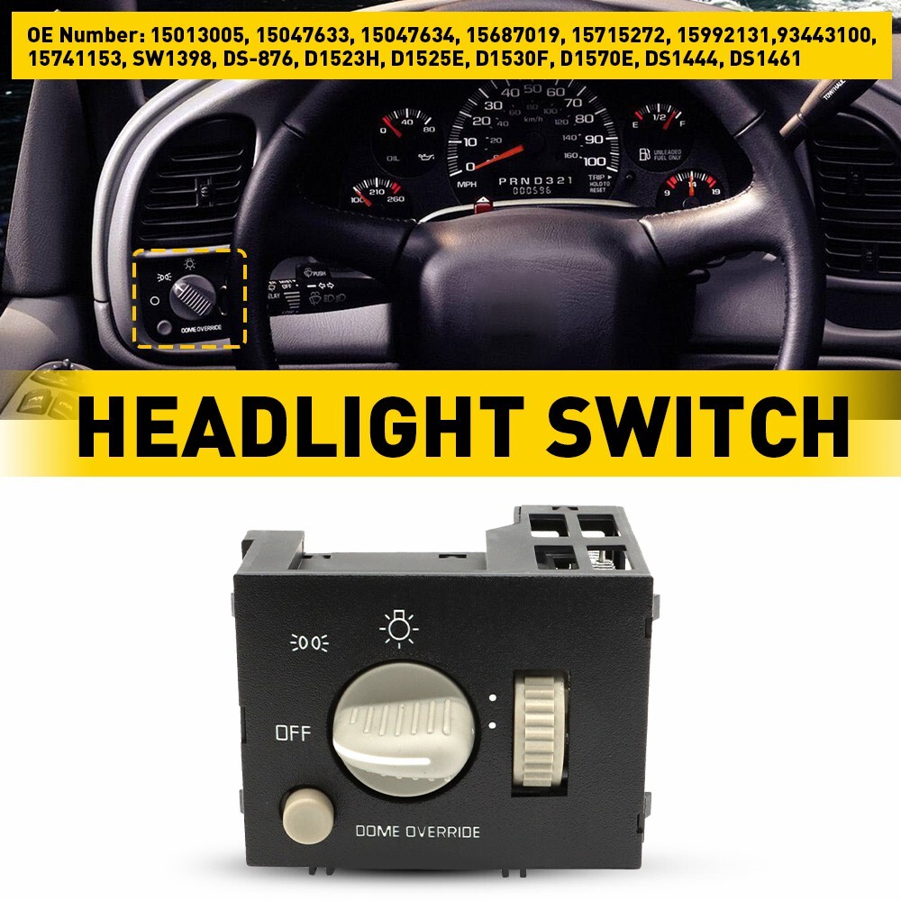 Dash Mounted Headlight Headlamp Parking Light Switch NEW For Chevy GMC