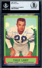 Yale Lary Beckett BAS Signed 1963 Topps Autograph
