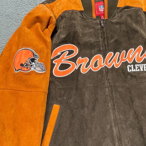 Cleveland Browns Vintage NFL Bomber Jacket Suede Quilted Lined Mens Medium 80s - Picture 4 of 17
