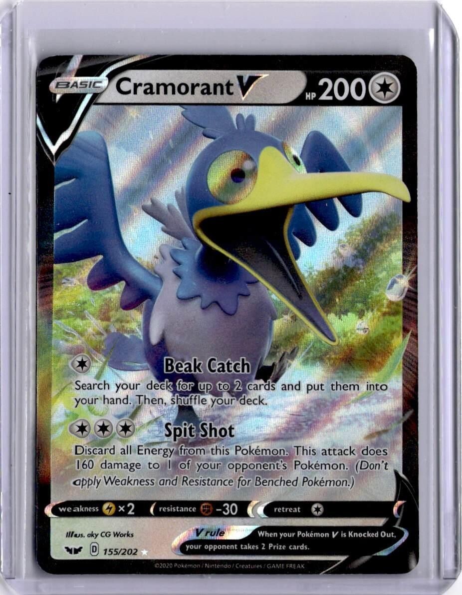 Cramorant V 155/202 Ultra Rare Sword & Shield Base Set Pokemon TCG
