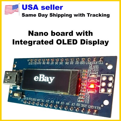 Nano V3 Board ATmega328P CH340 Controller with 0.91'' OLED Display for Arduino