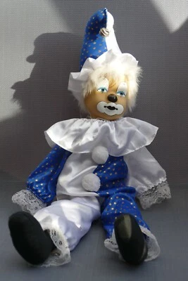 Harlekin Clownpuppe 55cm Sammelpuppe - Bild 1 von 4