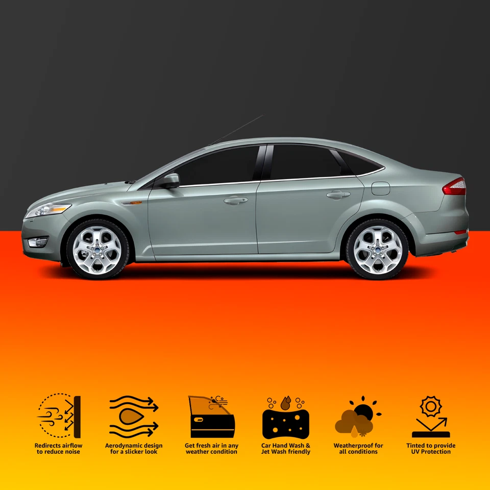  Deflectores de viento 4 piezas Ford Mondeo 2007-2014 5 puertas hatchback/salón Haibak Foto 3 de 4