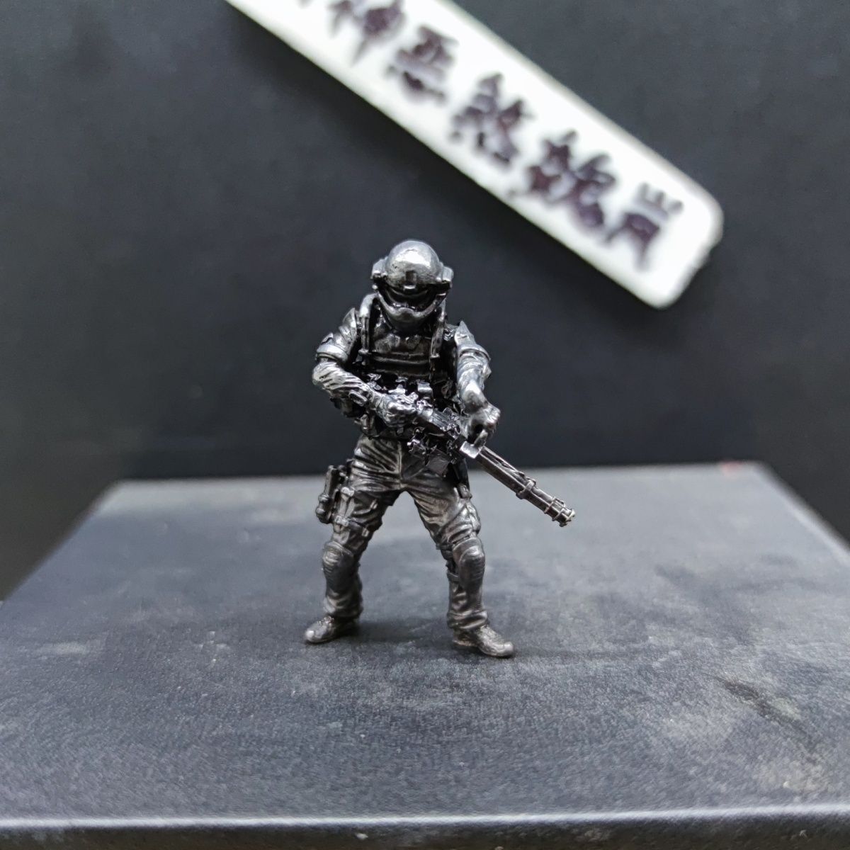 Brass Navy SEAL Soldier Model Gatling Modern Army Figurine Military Decor