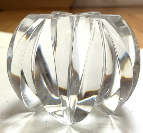 Arte/escultura gráfica de cristal firmada por artista vintage - Imagen 2 de 11