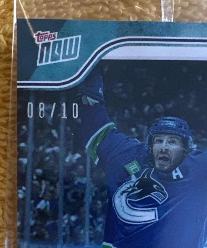 2023-24 NHL TOPPS NOW® Sticker #201 🏒 J.T. Miller 🏒 Canucks BLUE 🧊 ICE 08/10 - Image 2 of 4