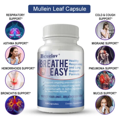 BCUELOV Breath Easy Formula Helps With Lung Cleansing And Detoxification 30-120 Pills