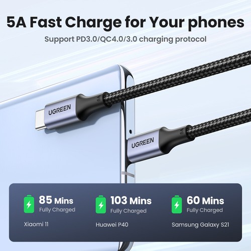 Câble USB Type C vers USB C 100W pour Macbook iPad Samsung Xiaomi PD Charge Rapide - Photo 6 sur 8