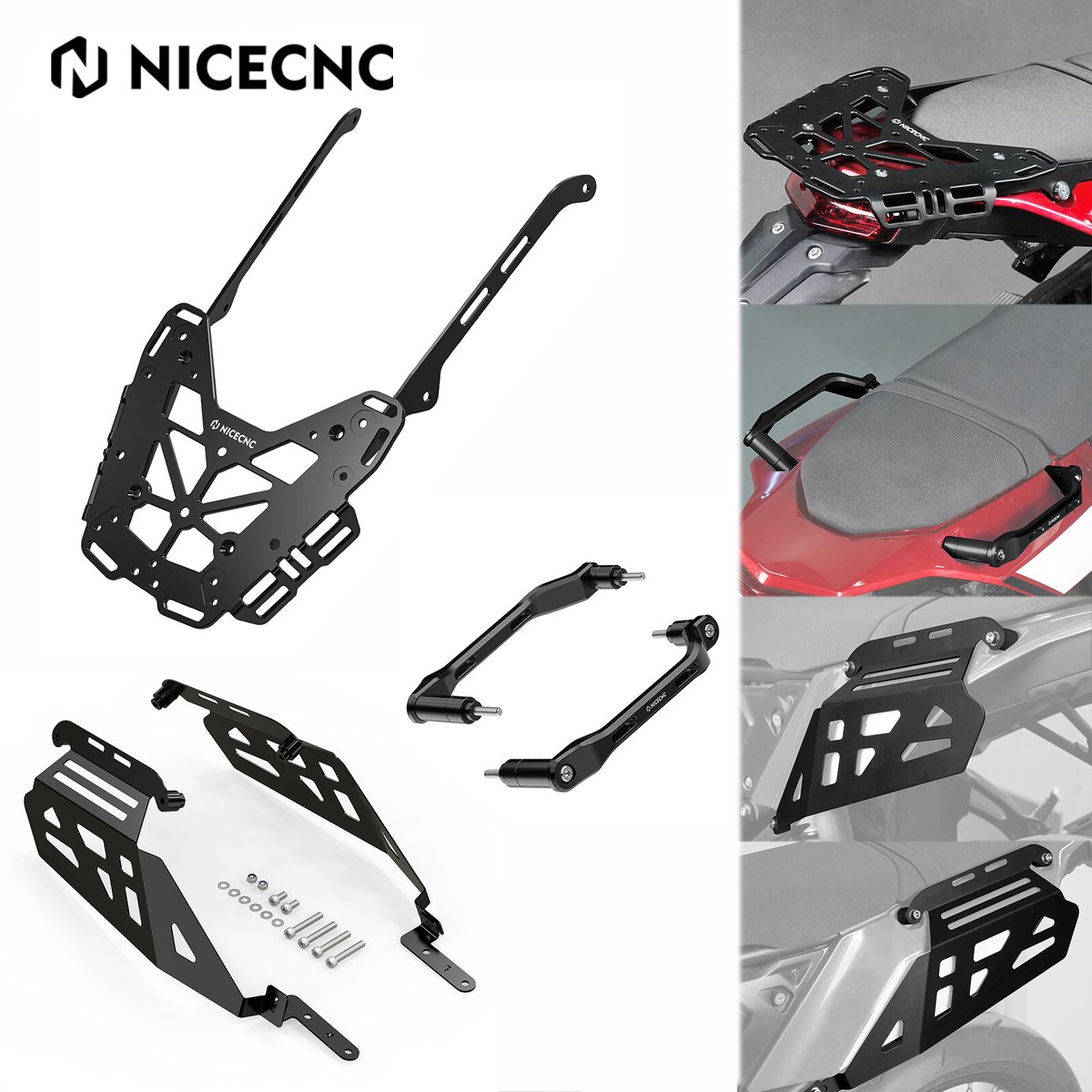 Luggage Rack Luggage Carrier Rear Grab Handles Set For Yamaha