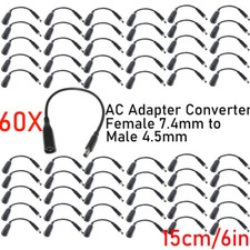 60PCS DC 7.4mm to 4.5mm AC Adapter Charging Converter Cable For HP/Dell