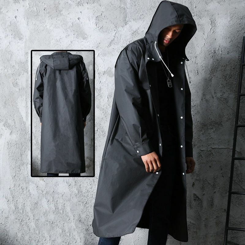Raincoat Waterproof Long Black Women 