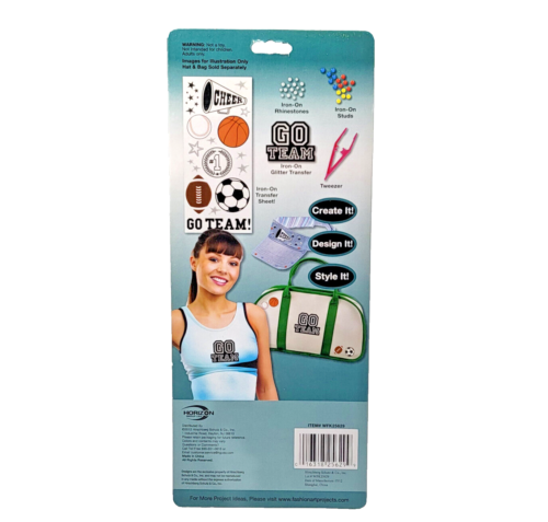 Sports DIY Bling Craft Kit Customize Clothes Iron-On Rhinestones Patch Set - Picture 2 of 12