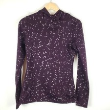 Under Armour Hooded Shirt Womens Small Cold Gear Fitted Purple Athletic Hoodie