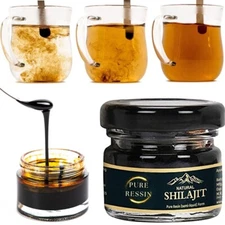 Pure Soft Resin Himalayan Shilajit 20g, 85+ Trace Minerals, Potent Fulvic Acid