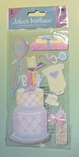 Jolee’s Boutique BABY SHOWER 8pcs Dimensional Scrapbooking Stickers RARE