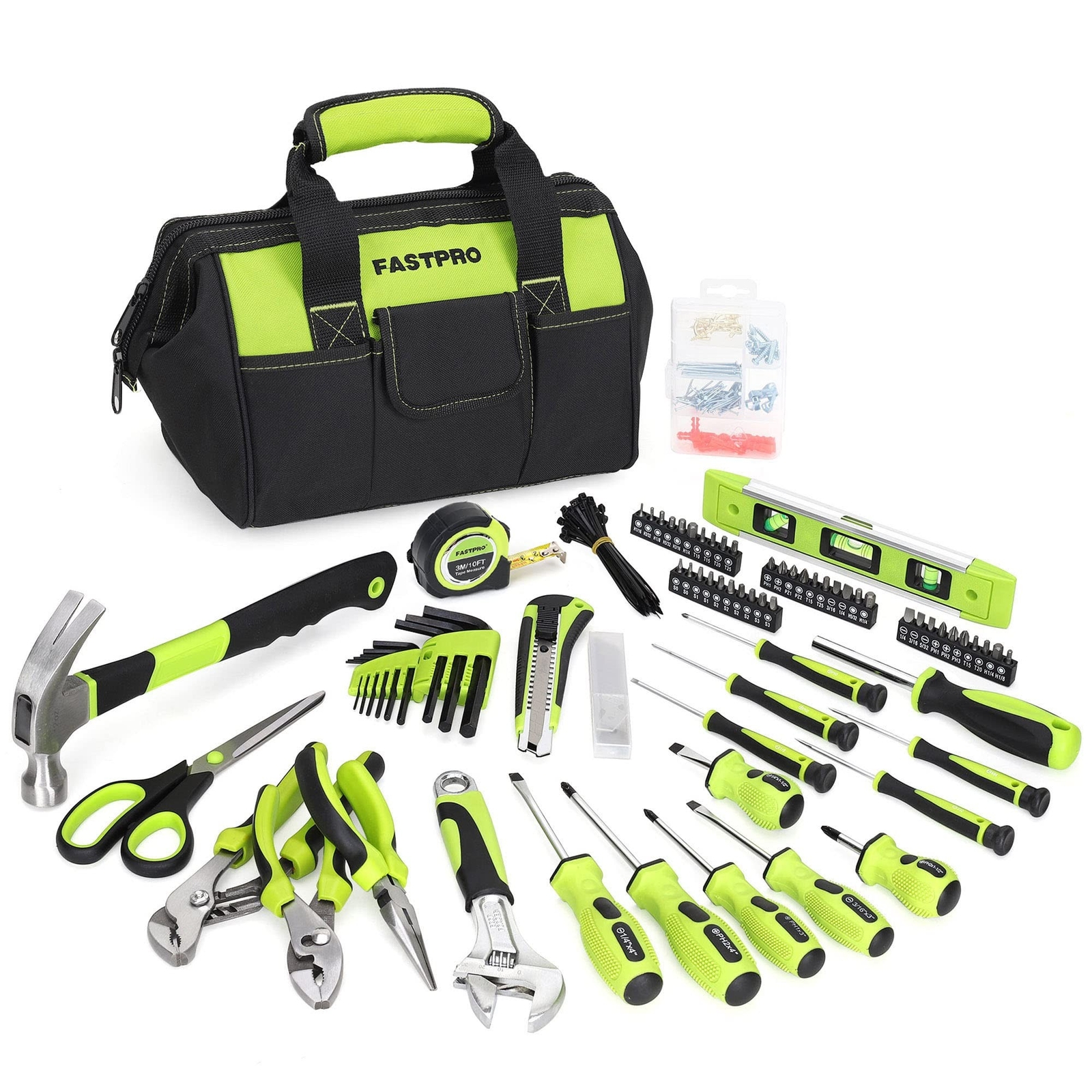 FASTPRO 220-Piece Home Tool Set, Household Repairing Tool Kit, with 12-Inch W...