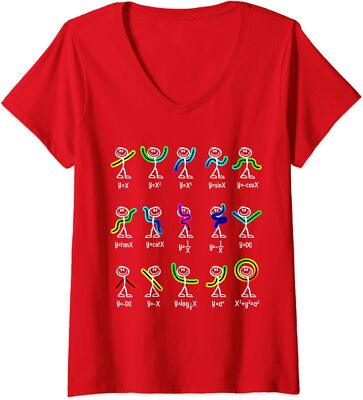 Funny Algebra Dance Function Math Teacher Geek Gift Ladies' V-Neck Tshirt