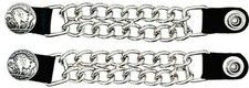 2 BUFFALO NICKEL DOUBLE MOTORCYCLE BIKER CHAIN VEST EXTENDERS MADE IN USA