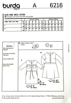 Burda 6216 Misses Dress Sewing Pattern NEW! Uncut Sizes 18-28 | eBay