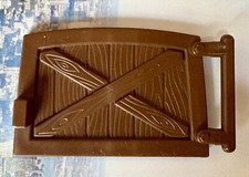 WEEBLES WEST RANCH TOWN BROWN FRONT DOOR. VINTAGE. TOP DOOR PART.