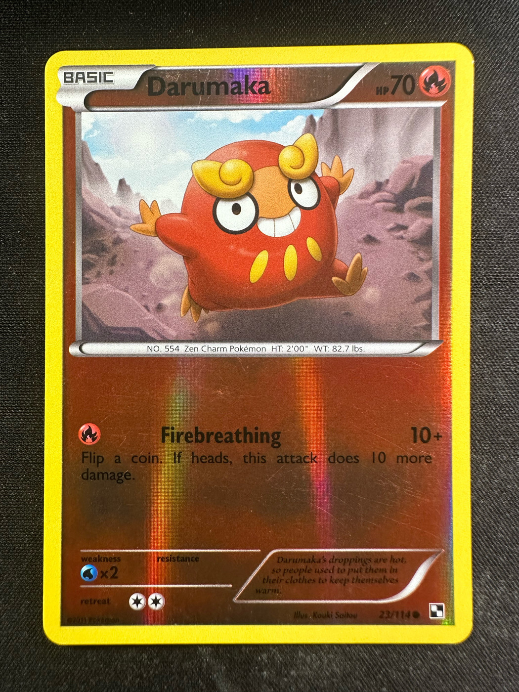 Pokemon TCG 23/114 Darumaka Black & White Reverse Holo LP
