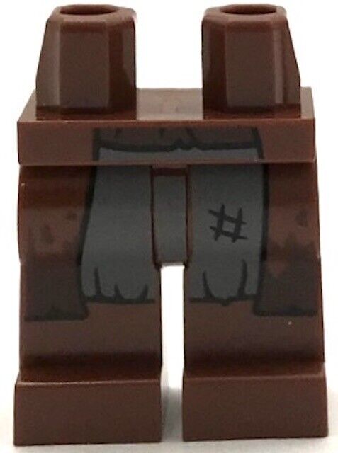 Lego New Minifigure Reddish Brown Pants Legs with Long Coattails Stains