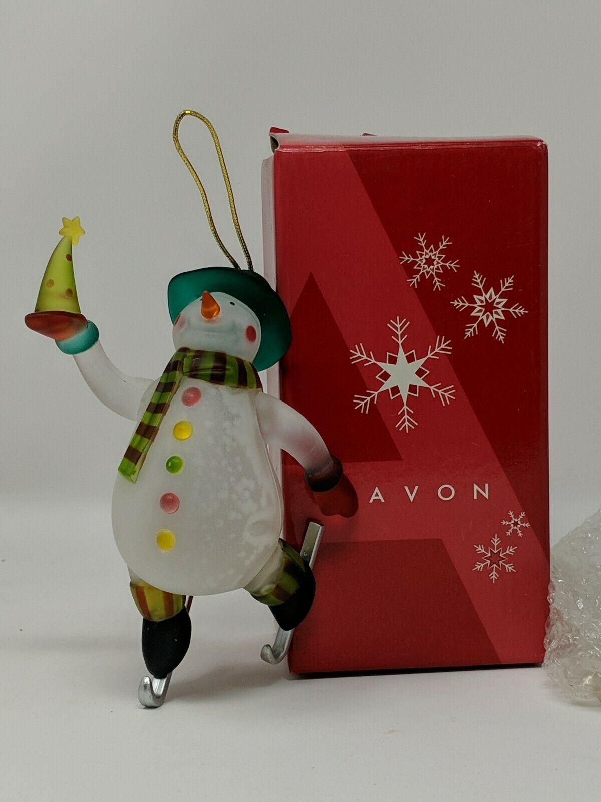 Avon Rising Snowman NOS Avon 2005 LIGHTED SNOWMAN ORNAMENT - NEW IN BOX - CHRISTMAS SKIING ...
