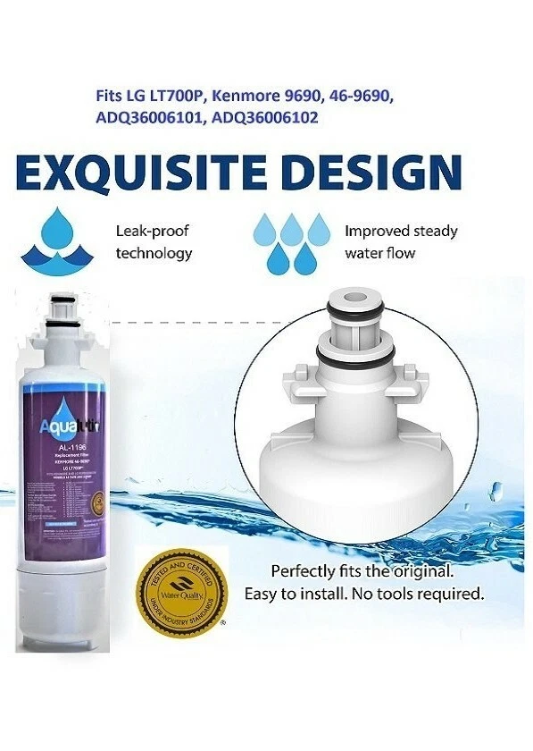 Fit LG LT700P ADQ36006101 ADQ36006102 46-9690 Refrigerator Water Filter 1-6 pack - Image 4 of 4