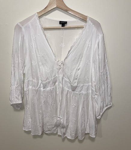 Haut De Babydoll Blanc Style 'torride Vieilli' - Taille 1X - Neuf Sans étiquettes