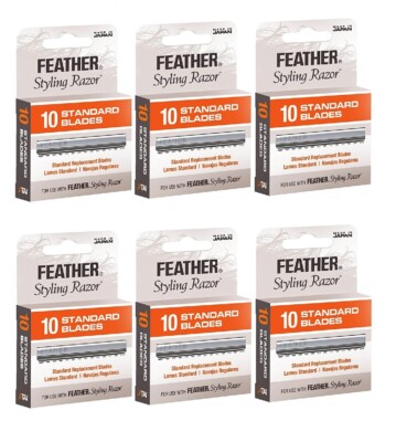 Pack of 6 Feather Styling Replacement Razor Blades