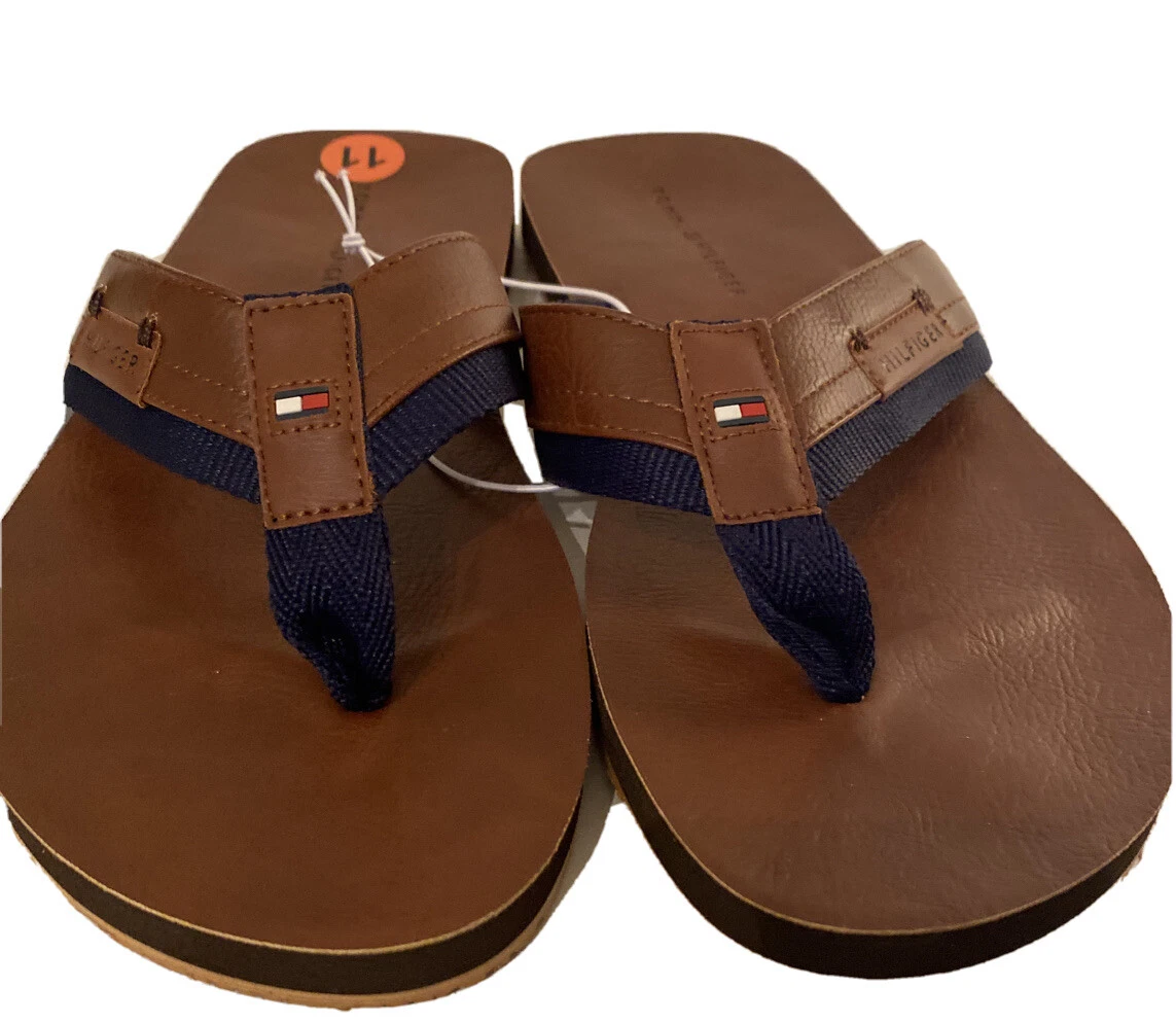 NEW TOMMY BAHAMAS MEN LEATHER TONGUE SANDALS SIZE 11