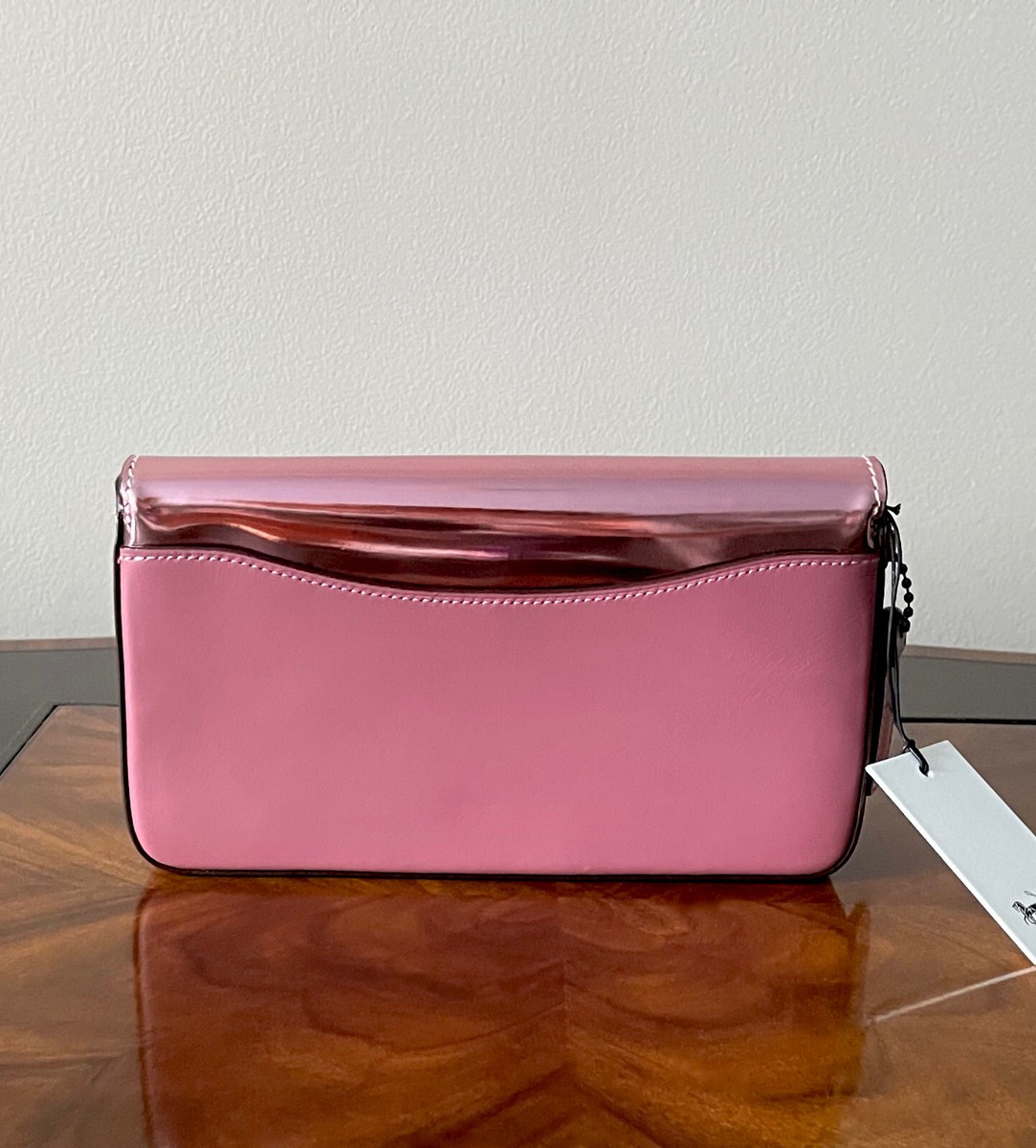 Coach 1941 High Shine Pink Metallic Interior Kisslock Coin Purse