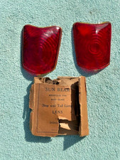 1939 Dodge D11 Deluxe Luxury Nors Sun Beam Ruby Glass Tail Light Lens Pair 923