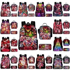 *Hazbin/Hotel* 3D Backpack Kid School Bag Lunch Bag Pencil Case Travel Rucksack