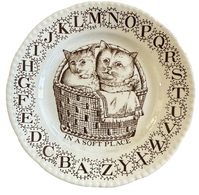 Dodo s Design Cat Alphabet Plate In A Soft Place Kittens Made in England