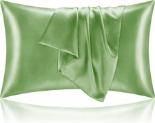 2 Bedelite Satin Pillowcases For Hair And Skin Sage Green