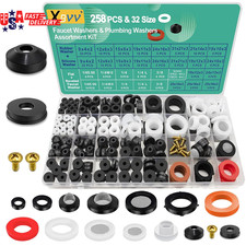 32 Size 258 Pcs Faucet and Plumbing Rubber Washers Assortment Kit for Assorted G