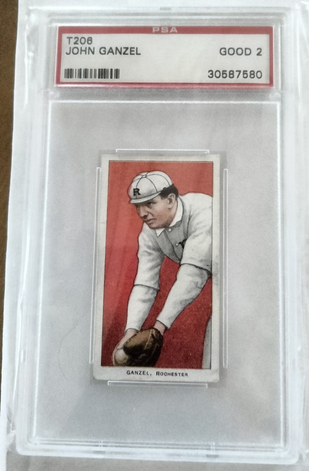 VINTAGE 1909-11 T 206 BASEBALL CARD JOHN GANZEL SWEET CAPORAL * PSA 2 *