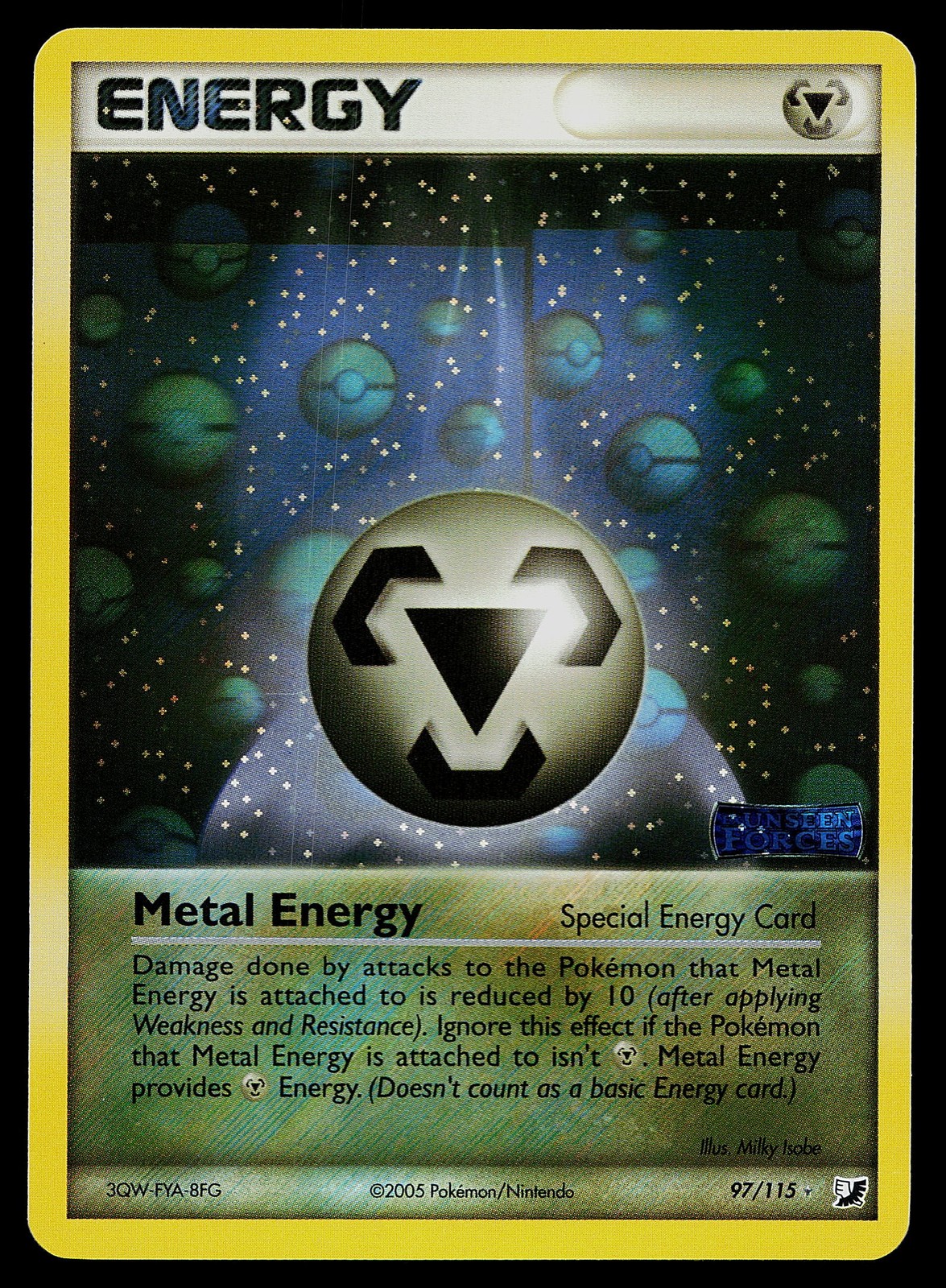 Pokemon Card - Metal Energy (Special) Unseen Forces 97/115 Reverse Holo Stamped