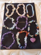 Irregular Natural Gemstone Bracelets Set of 8 Women Jewelry Stretchable Crystal