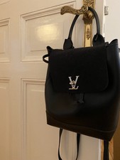 Vintage Tagesrucksack Rucksack Tasche Handtasche Schwarz Kunstleder