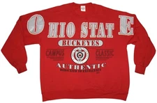 Vintage 1990s Ohio State Buckeyes Decotex Large Spell Out Crew Sweatshirt 2XL