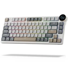 N80 Low Profile Mechanical Keyboard w/Smart Display Screen & Knob, 75% Top Mo...