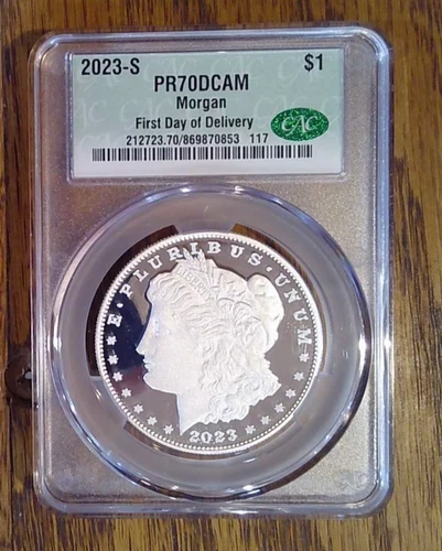 2023-S Morgan Silver Dollar $1 US Mint Proof .999 CAC PR70DCAM (085351)