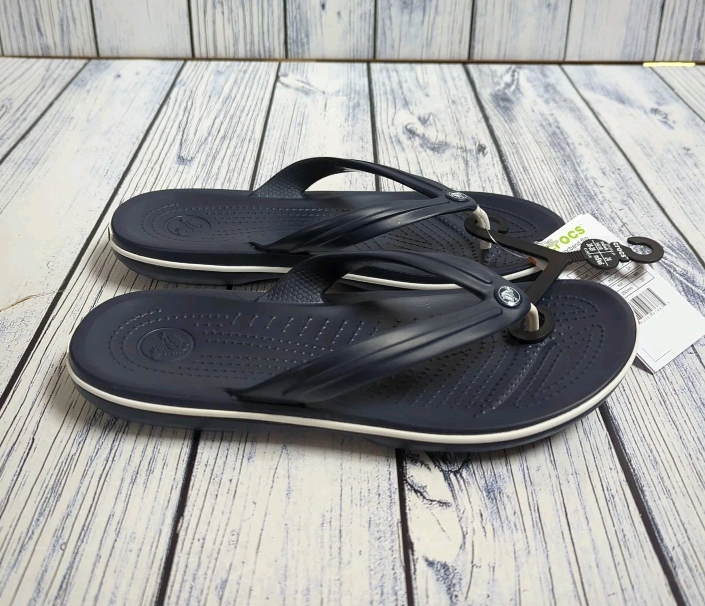 Crocs CrocBand Flip Flops Unisex Summer Shoes Navy Women's UK 6 Men's UK 5