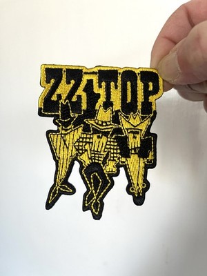 ZZ Top Iron on Patch Goin 50 Yellow Black Embroidered Rock