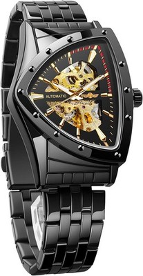 FORSINING WINNER AUTOMATIK SKELETT UHR - TRIANGLE DIAL, EDELSTAHLBAND