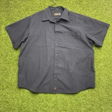 Jesse James Shirt Mens 2XL Blue Short Sleeve Heavy Cotton Work Wear Industrial