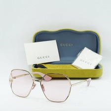 GUCCI GG0818SA 003 Gold/Pink 63-17-140 Sunglasses New Authentic