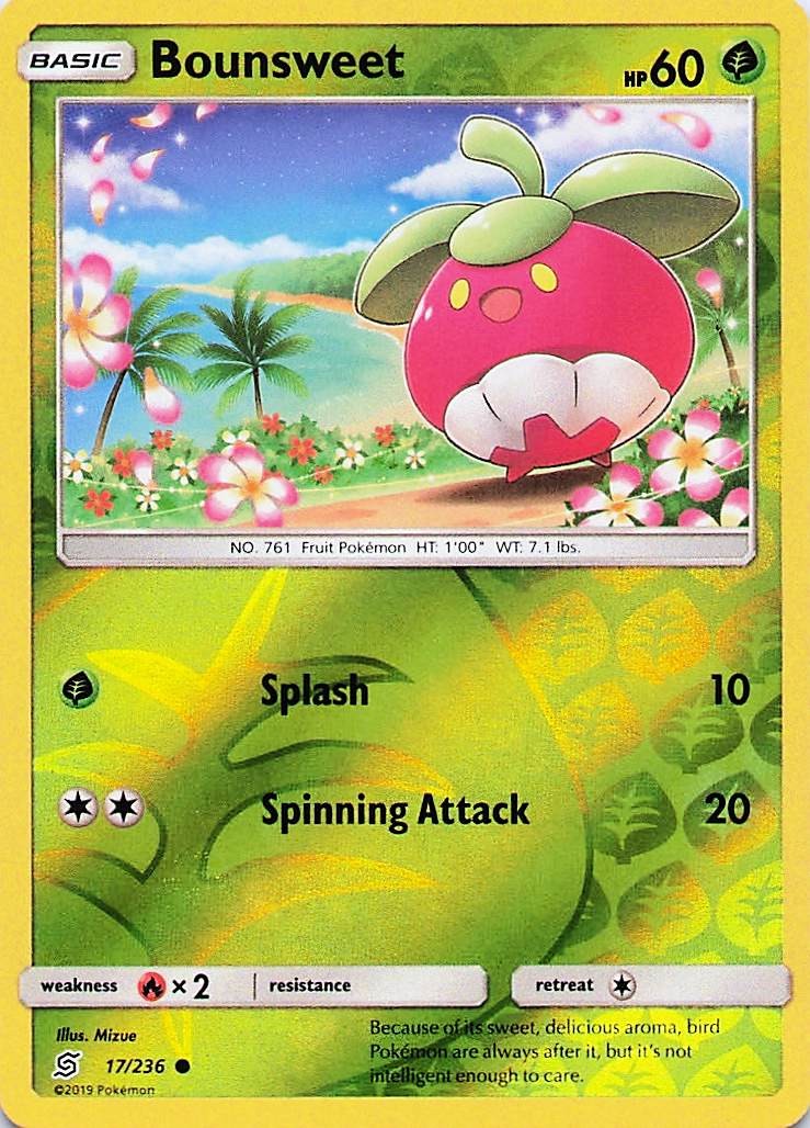 Bounsweet - Pokemon Reverse Holo Common 2019 Unified Minds 17/236 NM